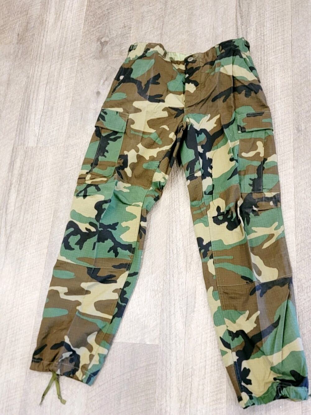 Trousers Hot Weather Woodland Camouflage Pattern sz Medium Reg US Army New